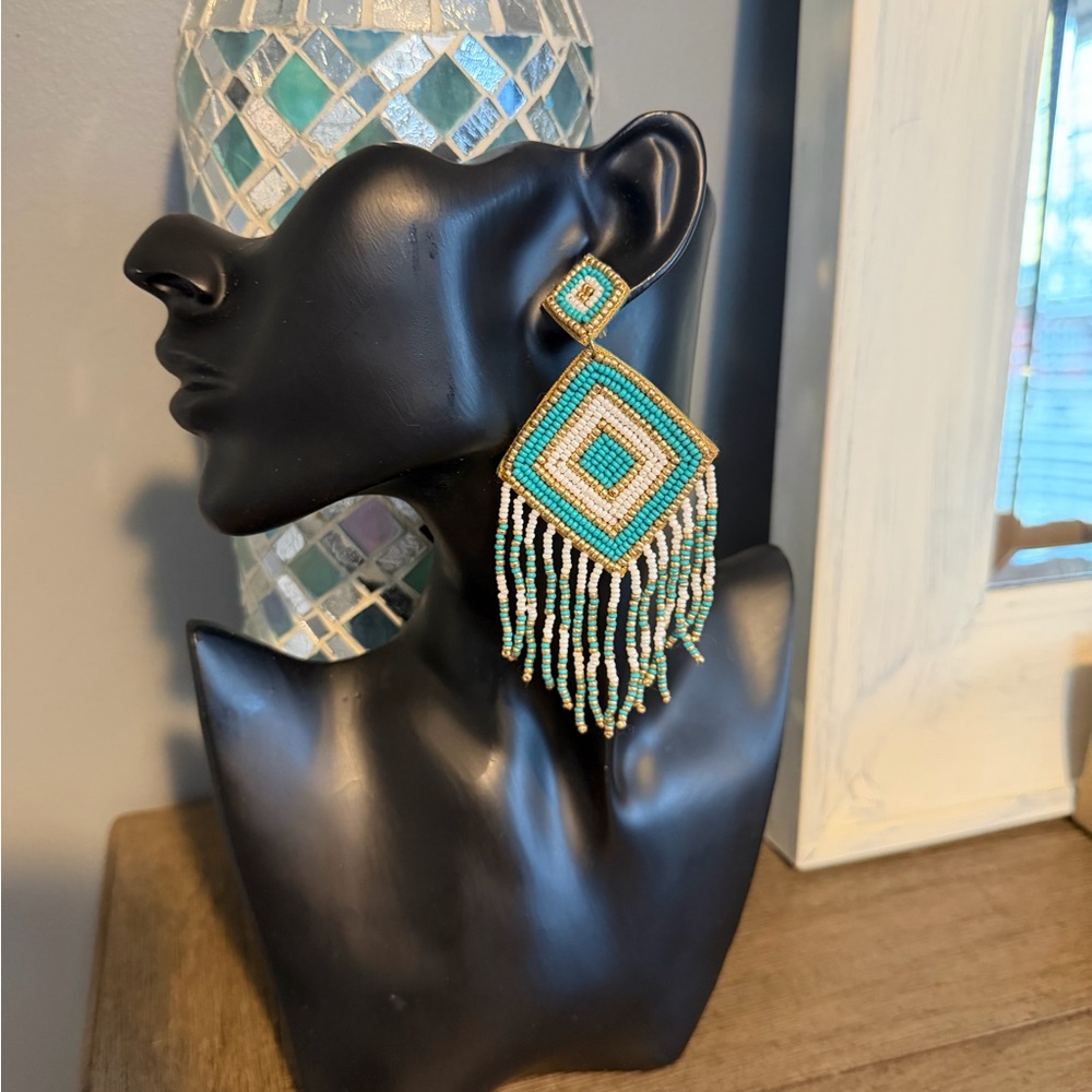 Elegant Beaded Dangle Earrings